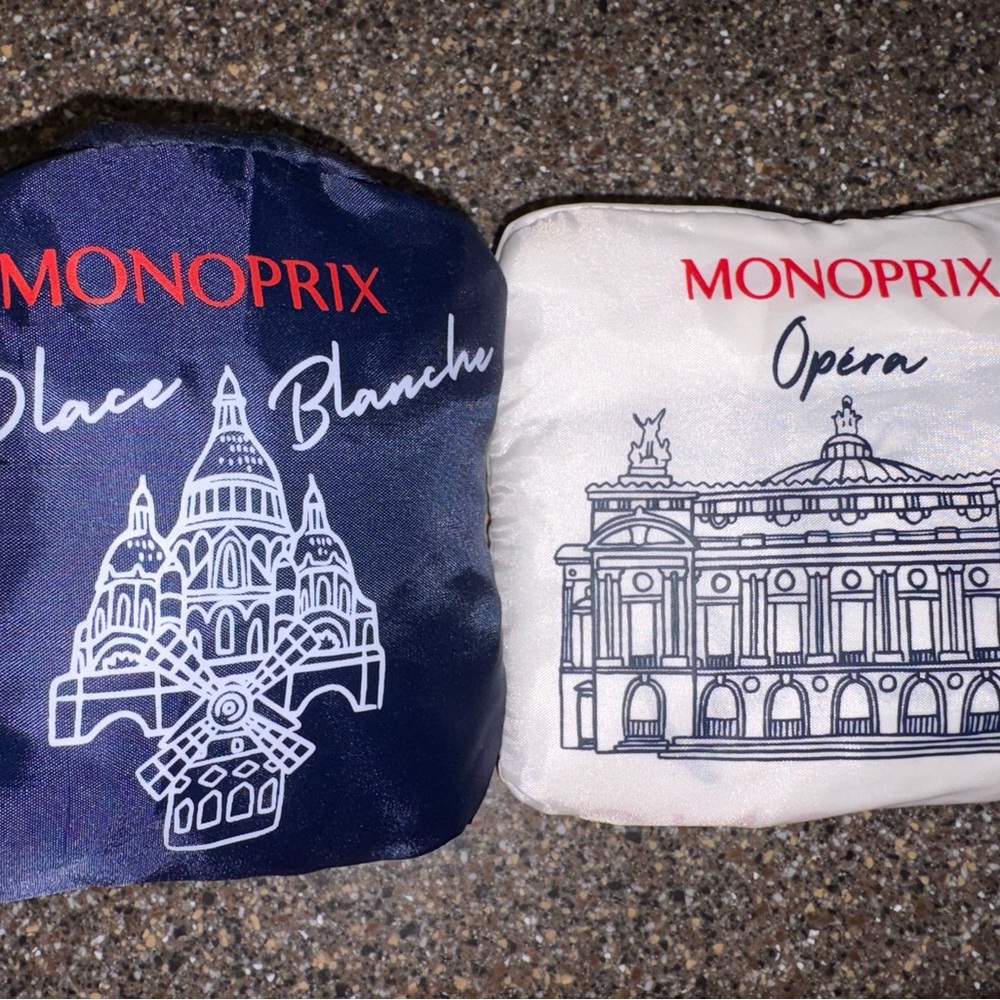 Monoprix Women's Blue and Cream Bag Set
